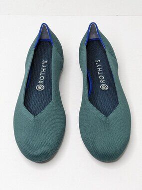 Rothy's The Flat Round Toe Slip-On Ballet Flats Fern Green Womens 11.5